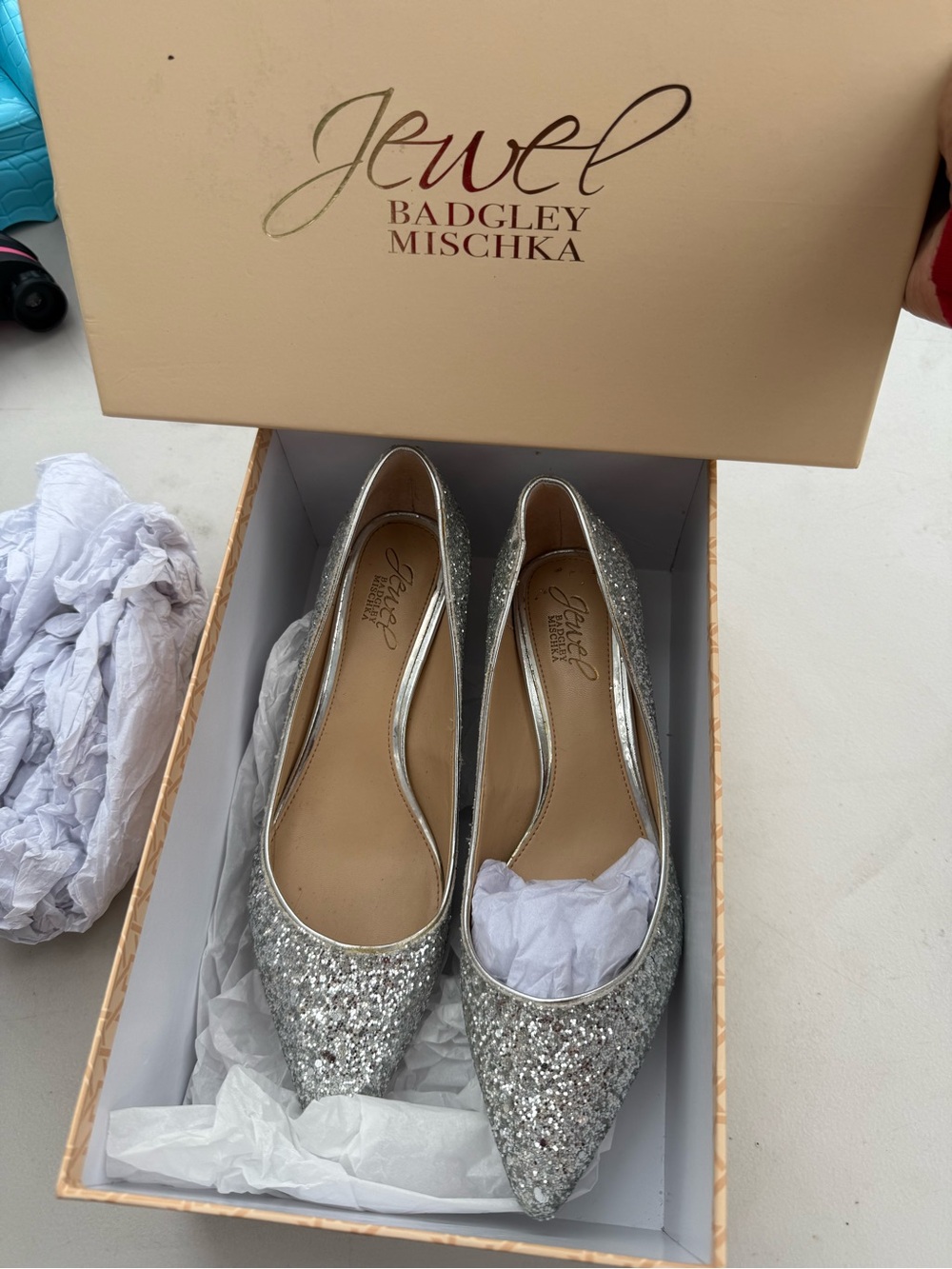 Royalty For Me Silver Glitter Pointed Toe Flats